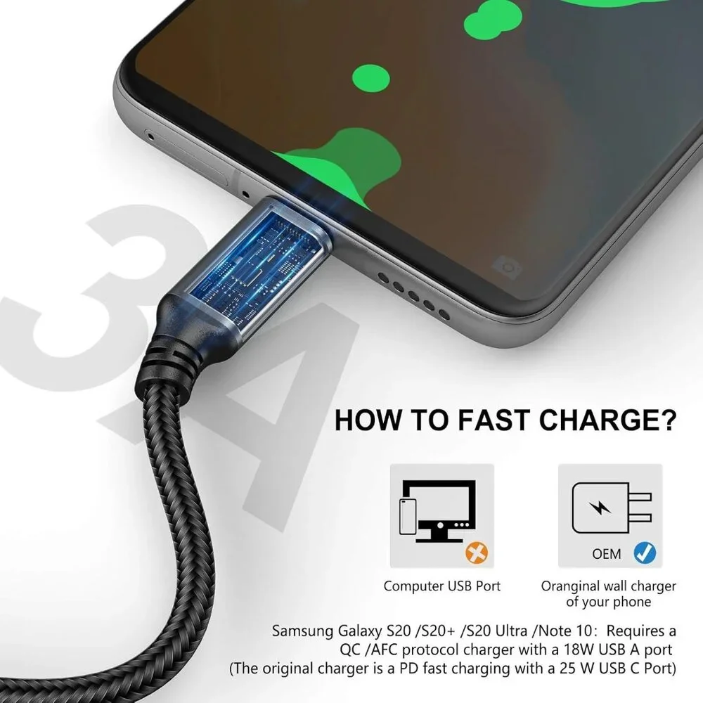 USB Type-C to A Cable 2 pack